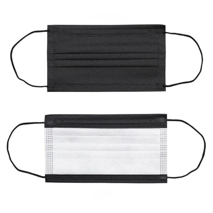 3ply Black White Face Mask Disposable Non-woven 50pcs Package Box